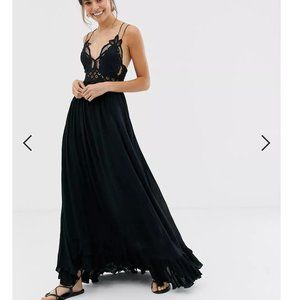 Free People Adella Dress Maxi Black XS